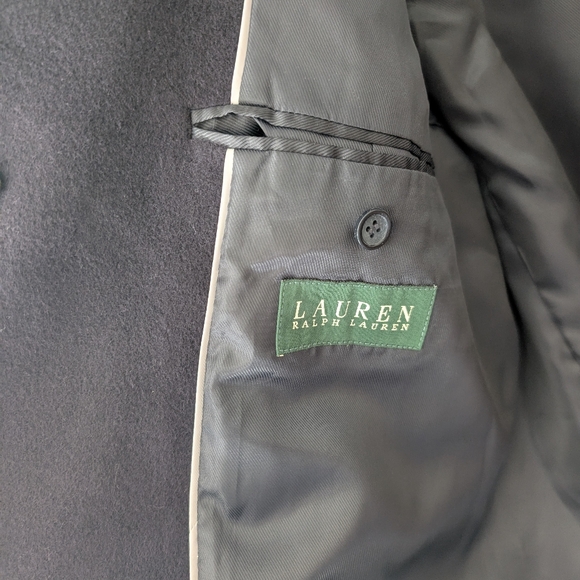 Lauren Ralph Lauren Men's Black Overcoat Coat Cashmere And Wool 100% 38R Mens - Picture 7 of 11